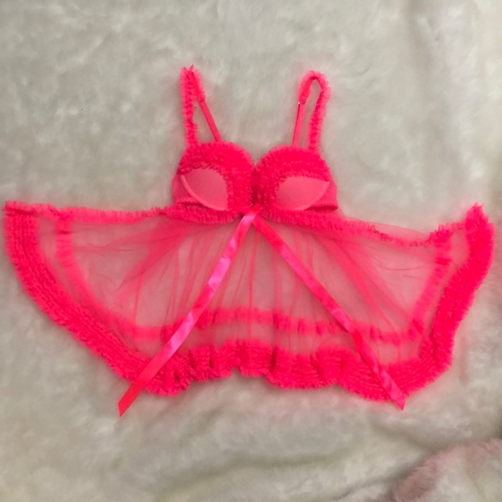 Victoria’s Secret Hot Pink Babydoll 34B